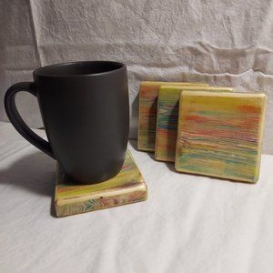 Hand Crafted Coasters Watercolor Wash